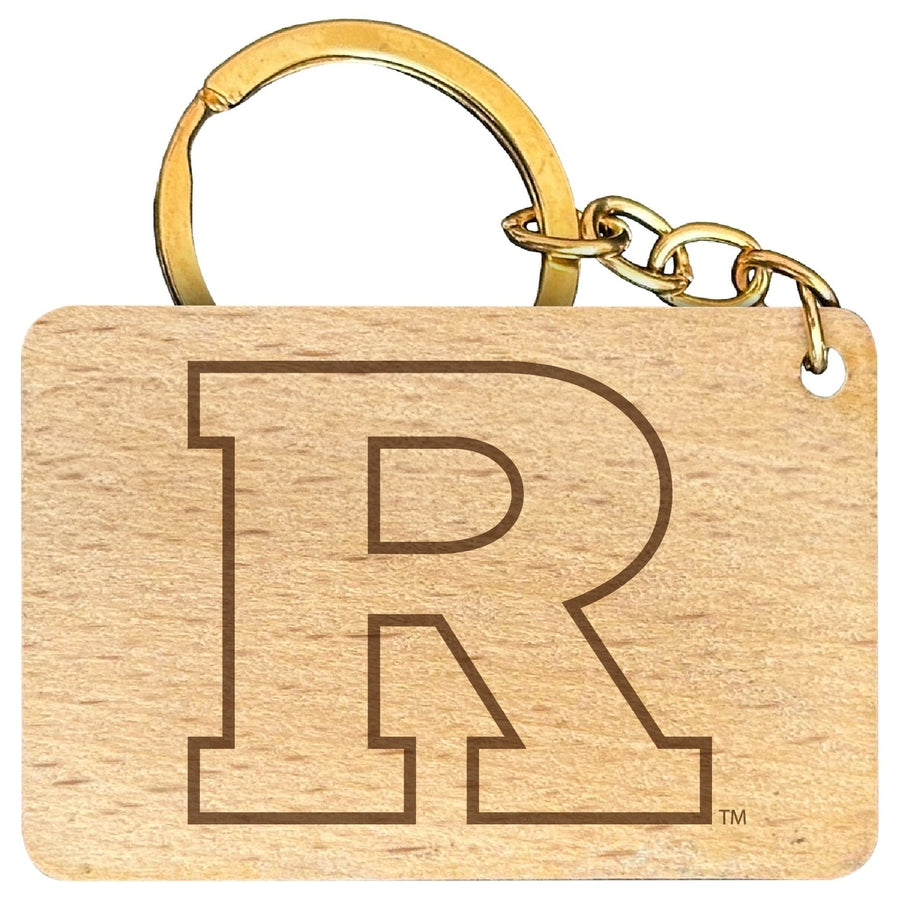 Rutgers Scarlet Knights Engraved Flat Wood Keychain 1.5" x 2.5" Officially Licensed Collegiate Product Image 1