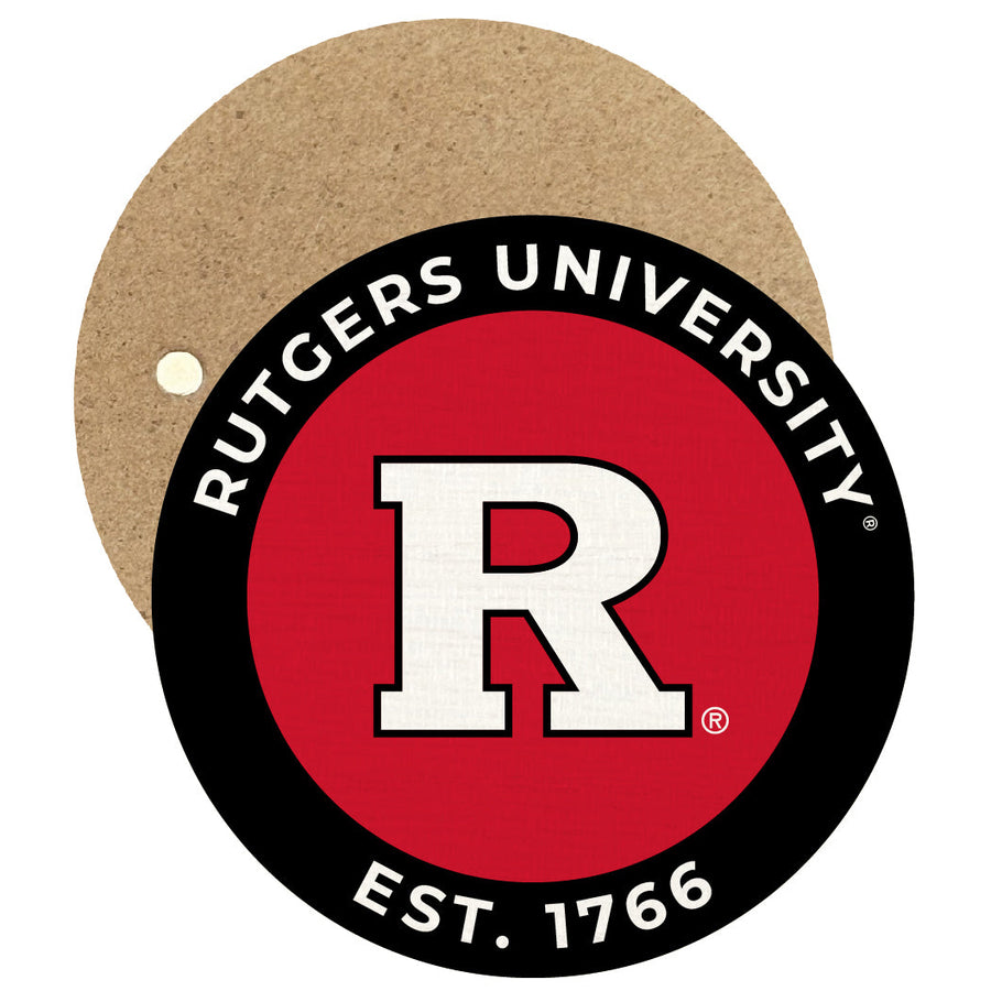 Rutgers Scarlet Knights Round Wooden 2.5" Fridge Magnet Officially Licensed Collegiate Product Image 1