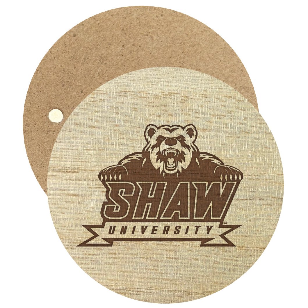 Shaw University Bears Engraved Round Wooden 2.5" Fridge Magnet Officially Licensed Collegiate Product Image 1