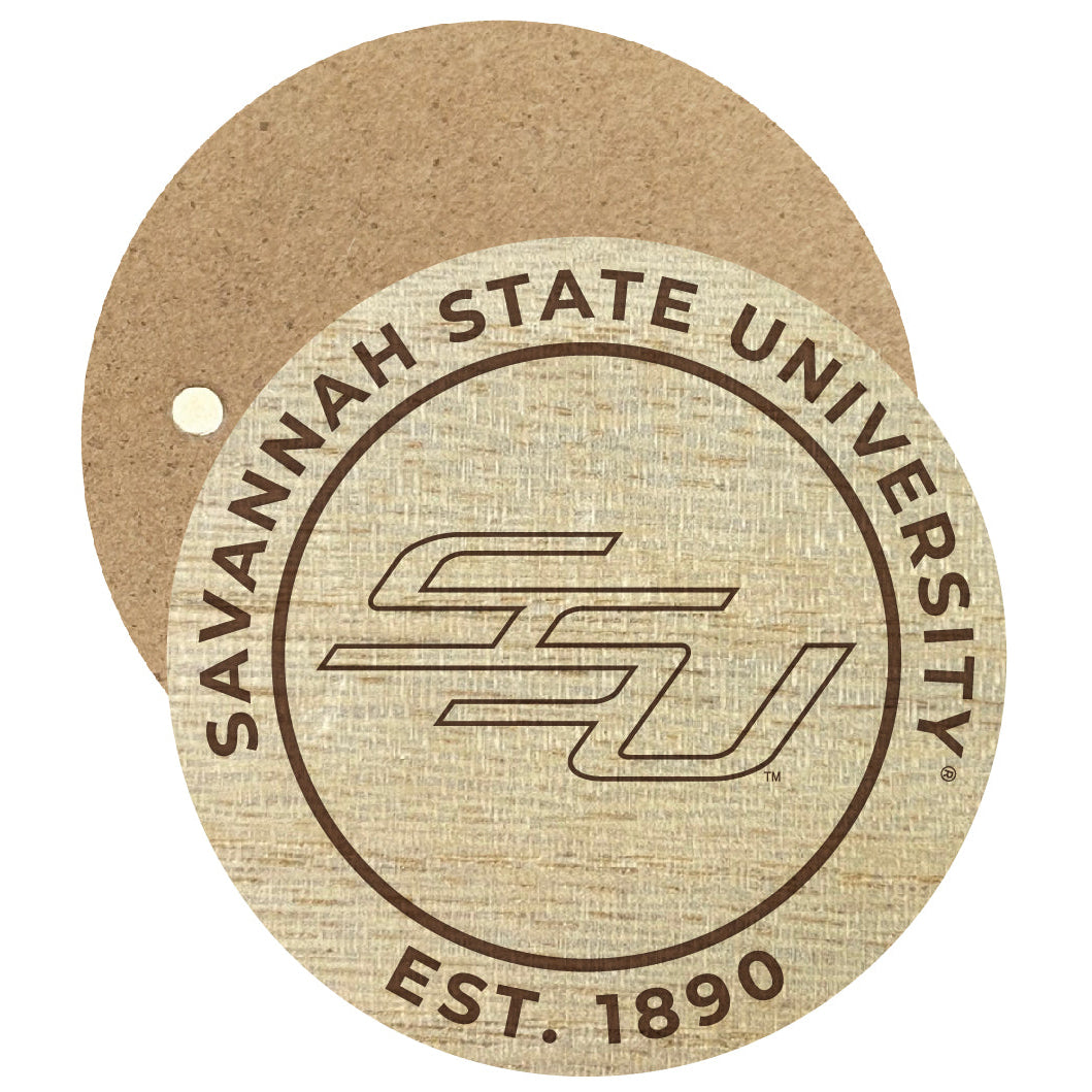 Savannah State University Engraved Round Wooden 2.5" Fridge Magnet Officially Licensed Collegiate Product Image 1