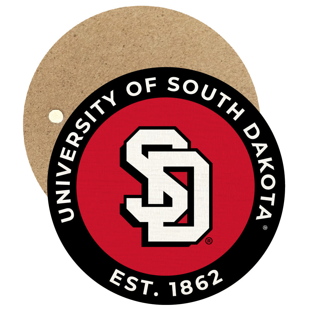 South Dakota Coyotes Round Wooden 2.5" Fridge Magnet Officially Licensed Collegiate Product Image 1