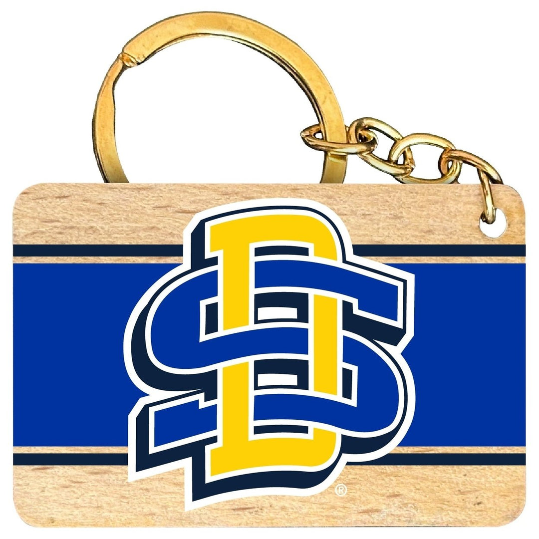 South Dakota State Jackrabbits Flat Wood Keychain 1.5" x 2.5" Officially Licensed Collegiate Product Image 1