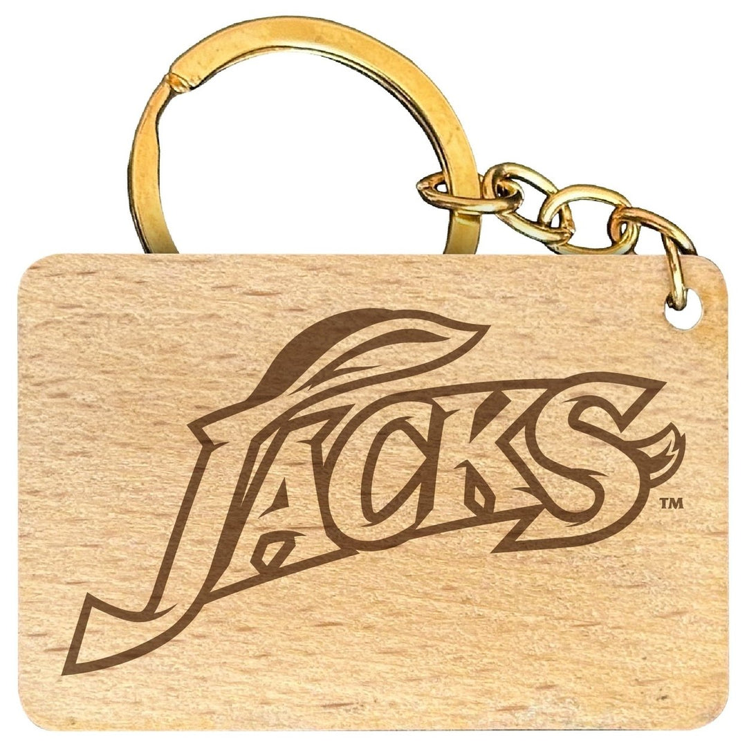 South Dakota State Jackrabbits Engraved Flat Wood Keychain 1.5" x 2.5" Officially Licensed Collegiate Product Image 1