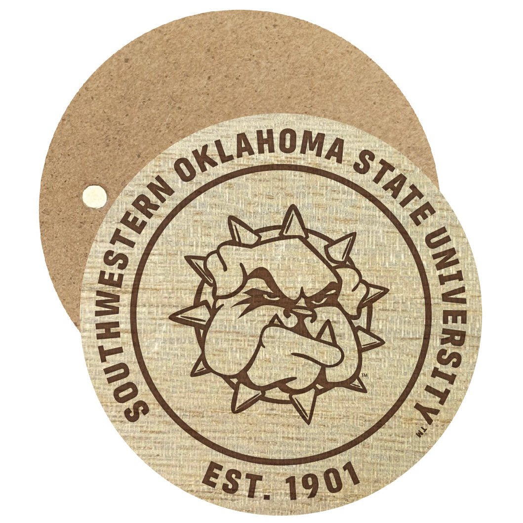 Southwestern Oklahoma State University Engraved Round Wooden 2.5" Fridge Magnet Officially Licensed Collegiate Product Image 1