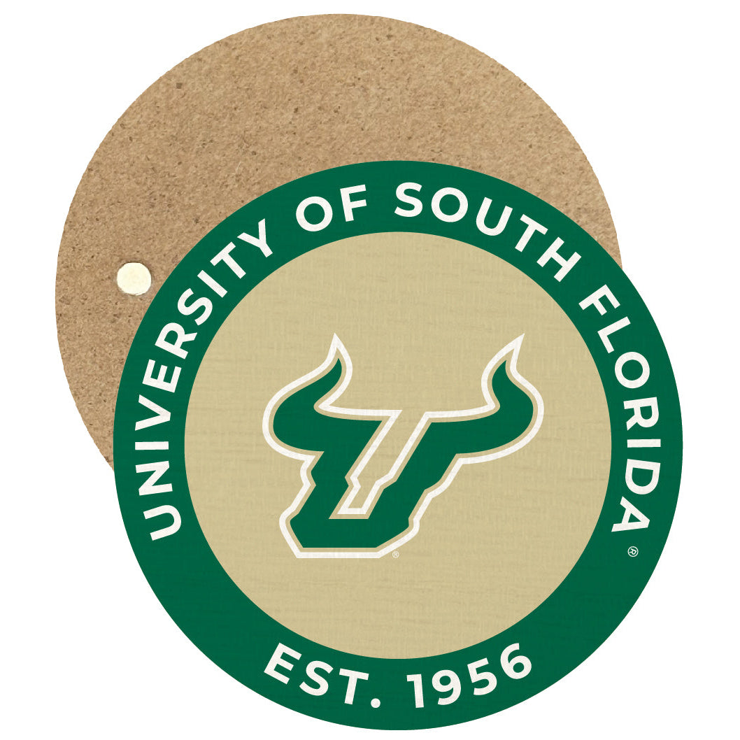 South Florida Bulls Round Wooden 2.5" Fridge Magnet Officially Licensed Collegiate Product Image 1