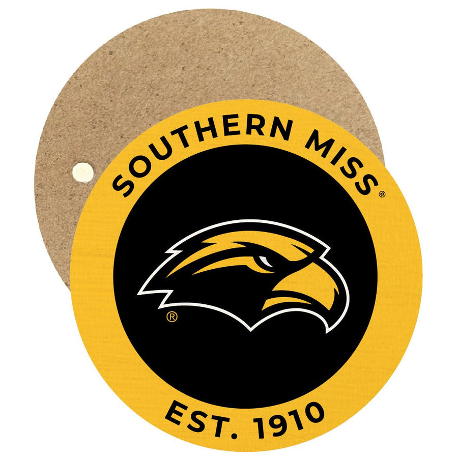 Southern Mississippi Golden Eagles Round Wooden 2.5" Fridge Magnet Officially Licensed Collegiate Product Image 1