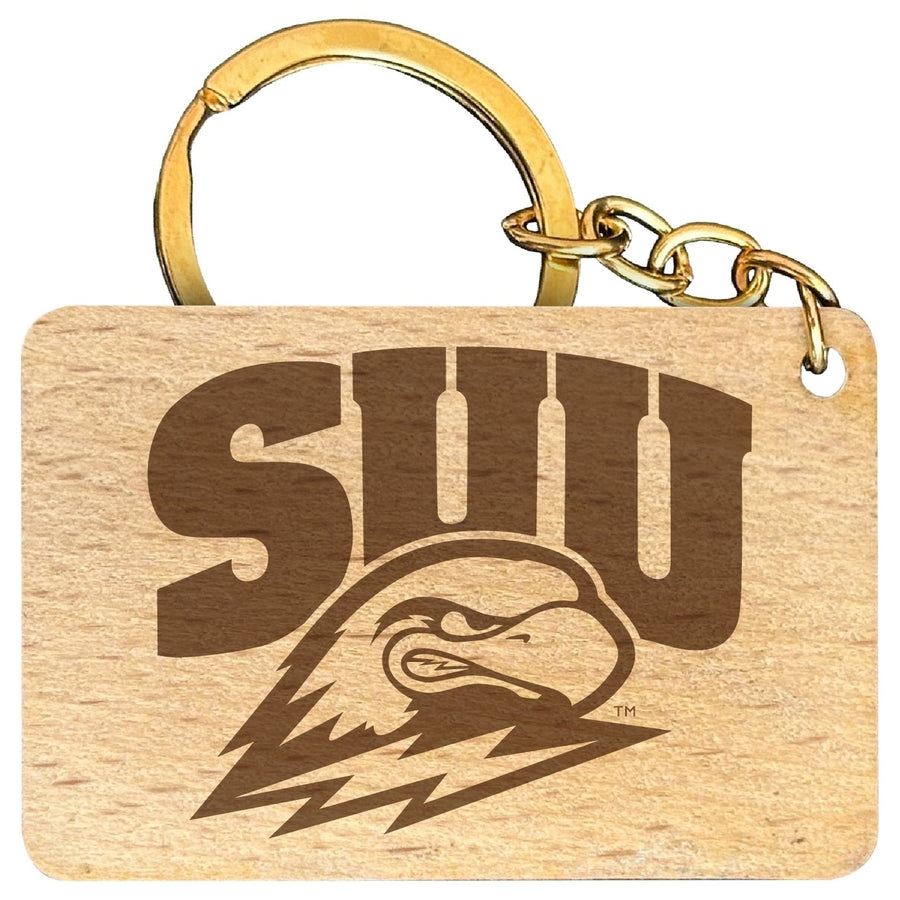 Southern Utah University Engraved Flat Wood Keychain 1.5" x 2.5" Officially Licensed Collegiate Product Image 1