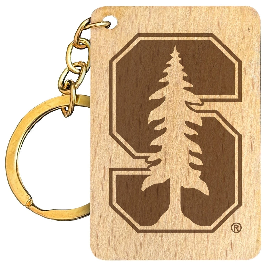 Stanford University Engraved Flat Wood Keychain 1.5" x 2.5" Officially Licensed Collegiate Product Image 1