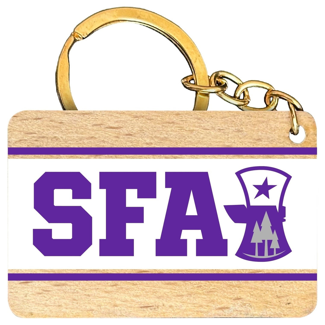 Stephen F. Austin State University Flat Wood Keychain 1.5" x 2.5" Officially Licensed Collegiate Product Image 1