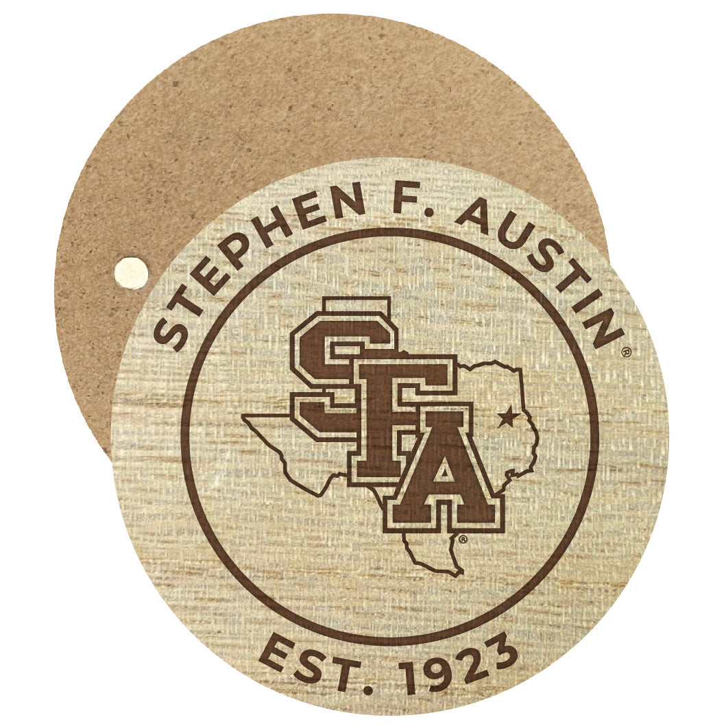 Stephen F. Austin State University Engraved Round Wooden 2.5" Fridge Magnet Officially Licensed Collegiate Product Image 1