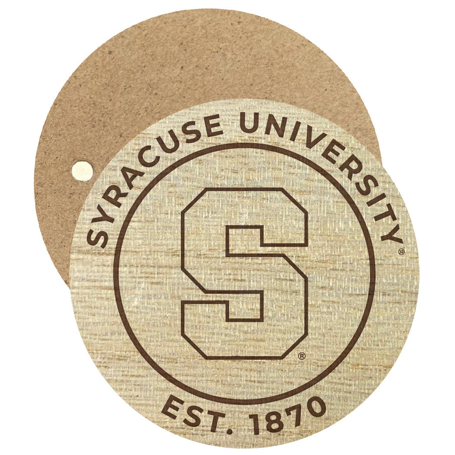 Syracuse Orange Engraved Round Wooden 2.5" Fridge Magnet Officially Licensed Collegiate Product Image 1