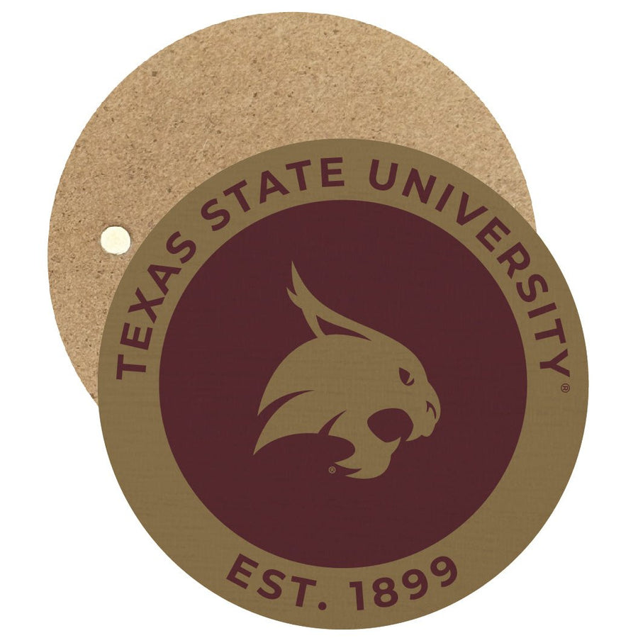 Texas State Bobcats Round Wooden 2.5" Fridge Magnet Officially Licensed Collegiate Product Image 1