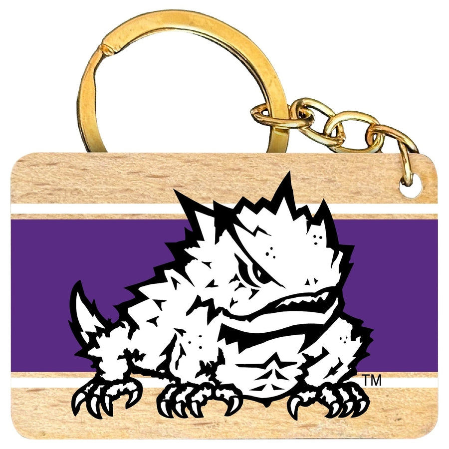 Texas Christian University Flat Wood Keychain 1.5" x 2.5" Officially Licensed Collegiate Product Image 1