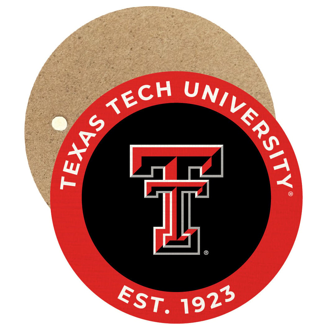 Texas Tech Red Raiders Round Wooden 2.5" Fridge Magnet Officially Licensed Collegiate Product Image 1