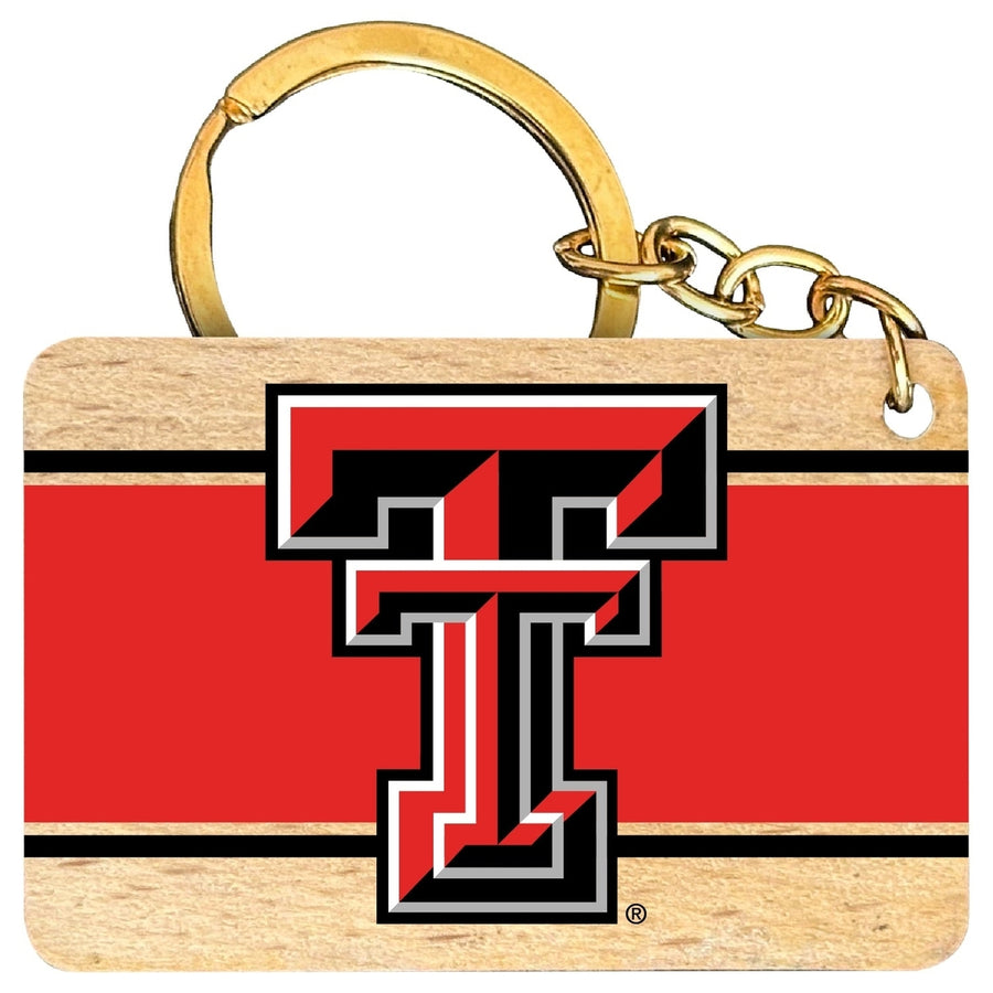 Texas Tech Red Raiders Flat Wood Keychain 1.5" x 2.5" Officially Licensed Collegiate Product Image 1