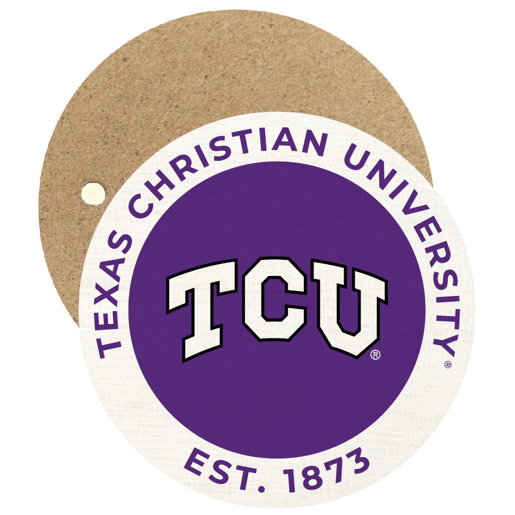 Texas Christian University Round Wooden 2.5" Fridge Magnet Officially Licensed Collegiate Product Image 1