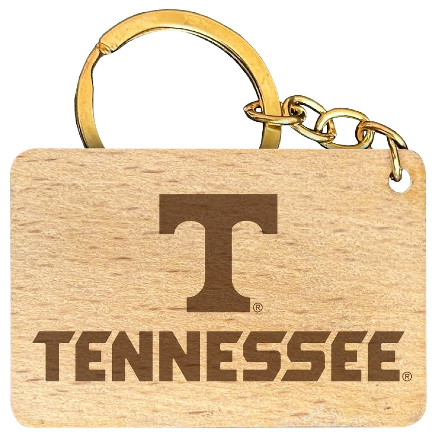 Tennessee Knoxville Volunteers Engraved Flat Wood Keychain 1.5" x 2.5" Officially Licensed Collegiate Product Image 1