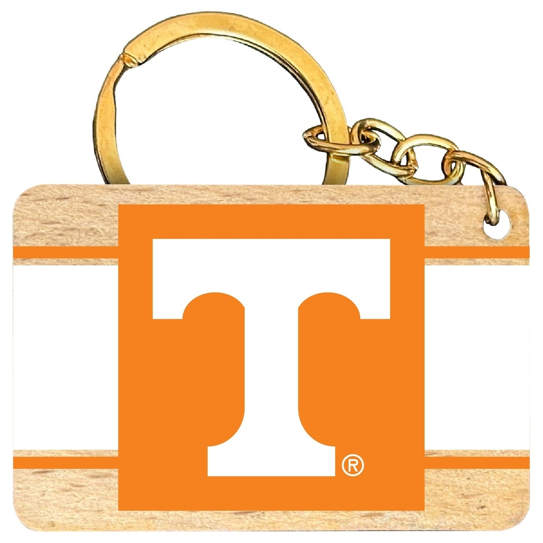 Tennessee Knoxville Volunteers Flat Wood Keychain 1.5" x 2.5" Officially Licensed Collegiate Product Image 1