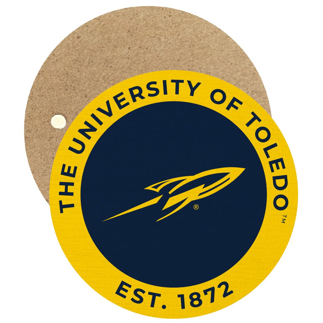 Toledo Rockets Round Wooden 2.5" Fridge Magnet Officially Licensed Collegiate Product Image 1