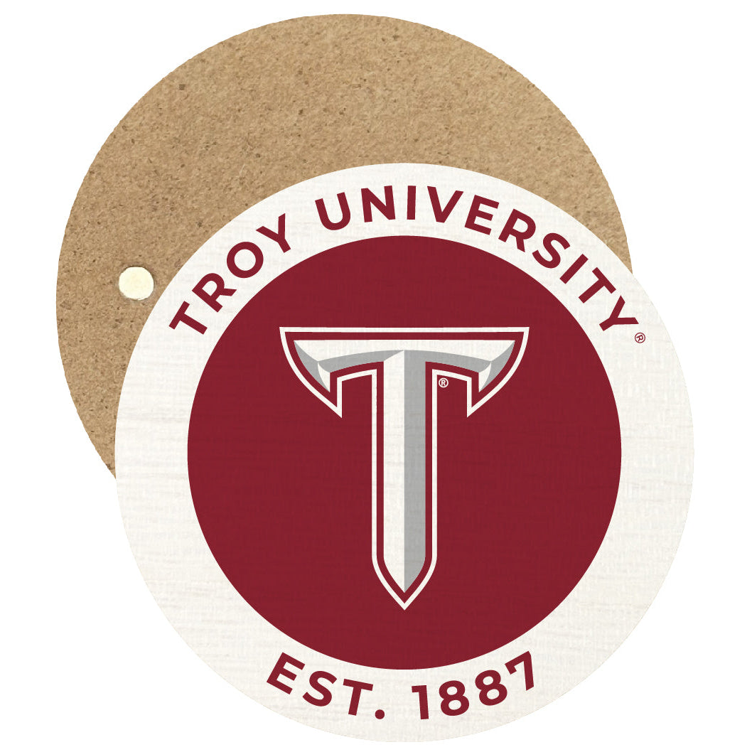 Troy University Round Wooden 2.5" Fridge Magnet Officially Licensed Collegiate Product Image 1