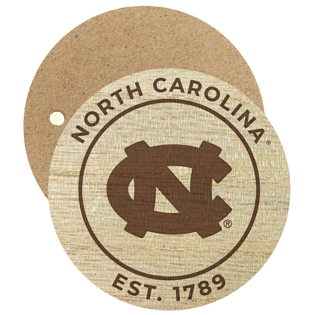 UNC Tar Heels Engraved Round Wooden 2.5" Fridge Magnet Officially Licensed Collegiate Product Image 1