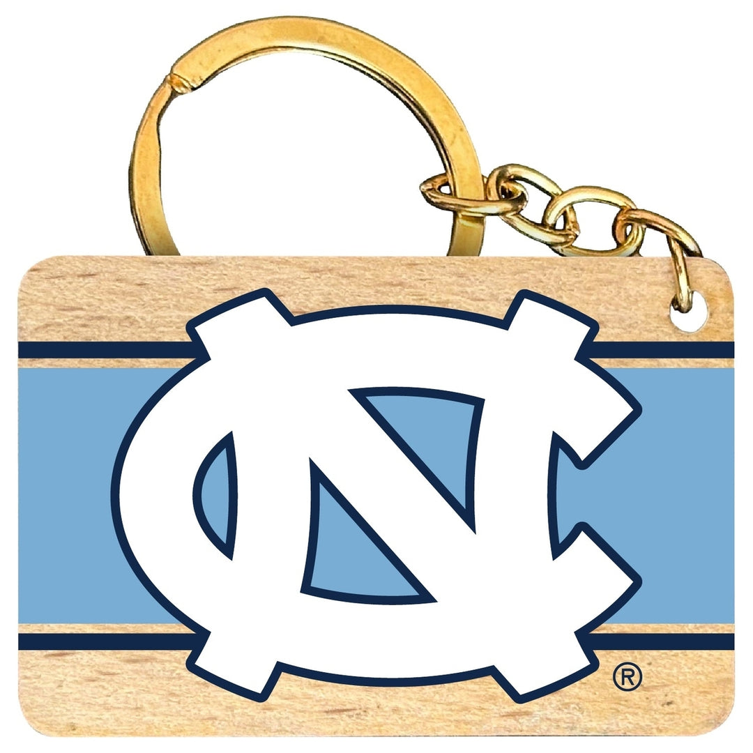 UNC Tar Heels Flat Wood Keychain 1.5" x 2.5" Officially Licensed Collegiate Product Image 1