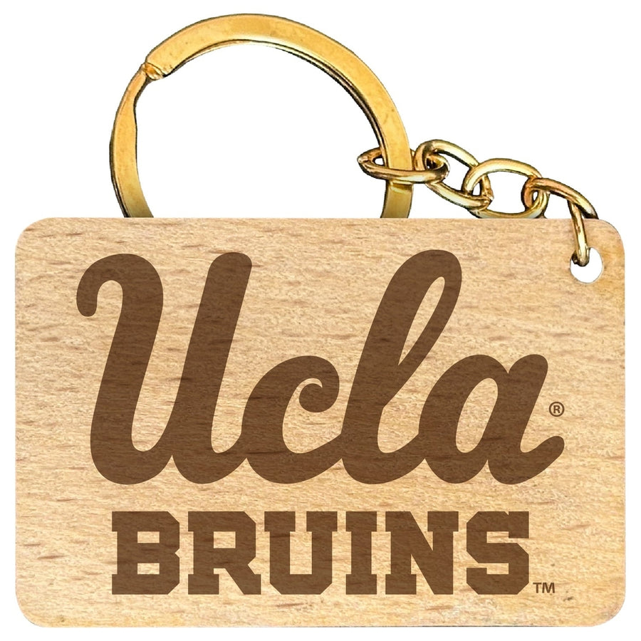 UCLA Bruins Engraved Flat Wood Keychain 1.5" x 2.5" Officially Licensed Collegiate Product Image 1