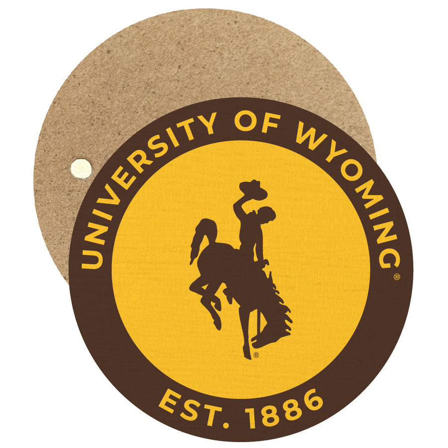 University of Wyoming Round Wooden 2.5" Fridge Magnet Officially Licensed Collegiate Product Image 1