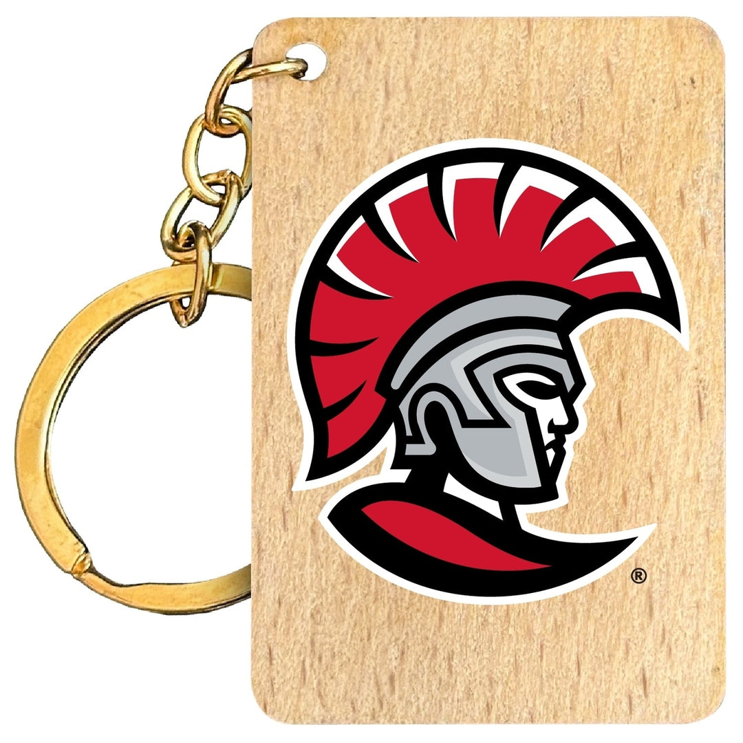 University of Tampa Spartans Flat Wood Keychain 1.5" x 2.5" Officially Licensed Collegiate Product Image 1