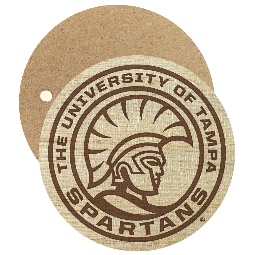 University of Tampa Spartans Engraved Round Wooden 2.5" Fridge Magnet Officially Licensed Collegiate Product Image 1