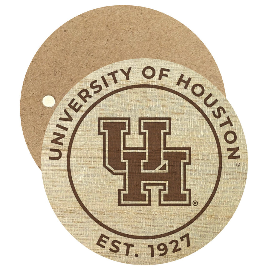 University of Houston Engraved Round Wooden 2.5" Fridge Magnet Officially Licensed Collegiate Product Image 1