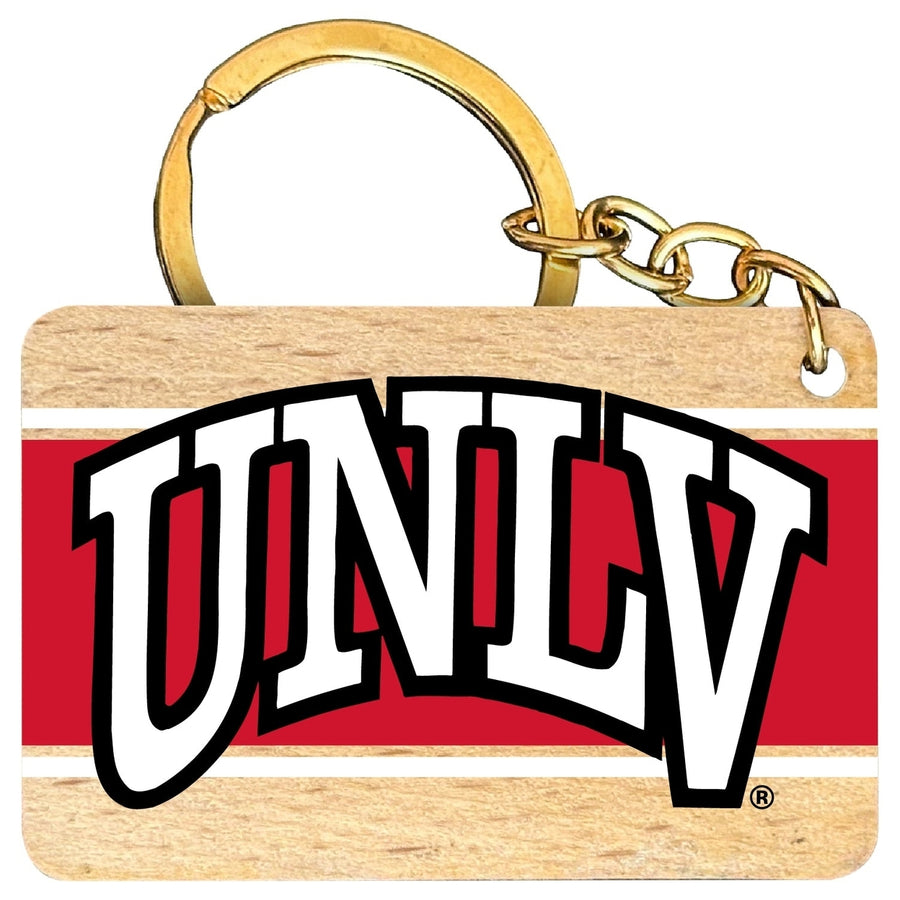 UNLV Rebels Flat Wood Keychain 1.5" x 2.5" Officially Licensed Collegiate Product Image 1