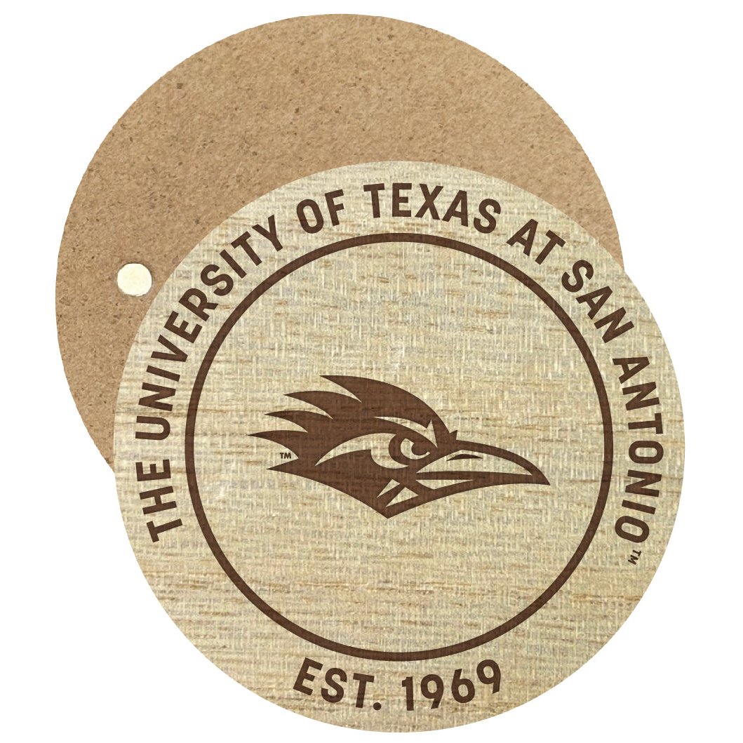 UTSA Road Runners Engraved Round Wooden 2.5" Fridge Magnet Officially Licensed Collegiate Product Image 1