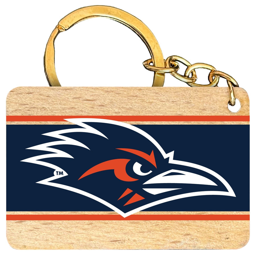 UTSA Road Runners Flat Wood Keychain 1.5" x 2.5" Officially Licensed Collegiate Product Image 1