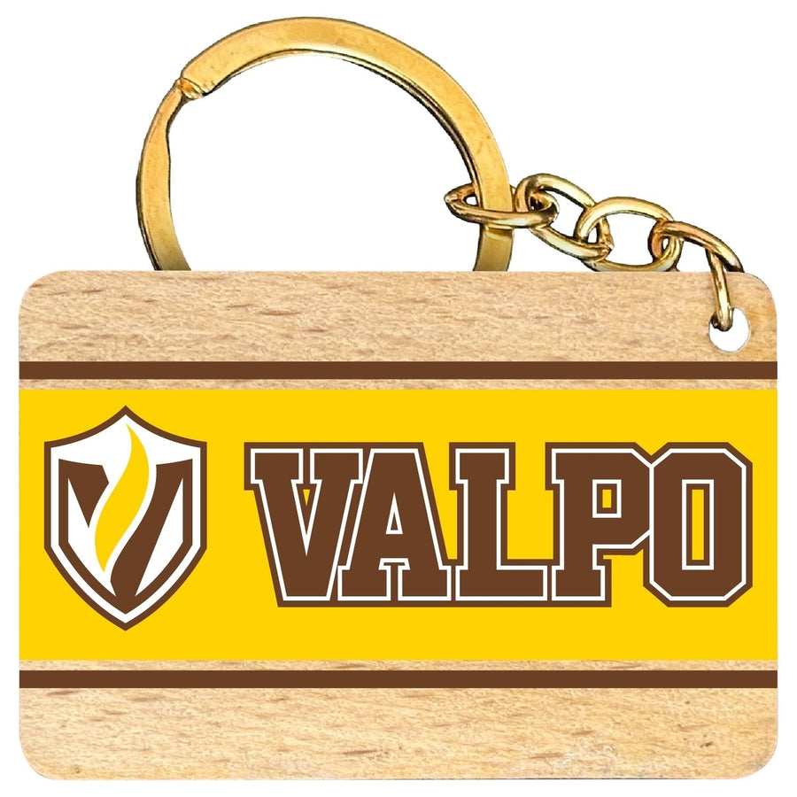 Valparaiso University Flat Wood Keychain 1.5" x 2.5" Officially Licensed Collegiate Product Image 1