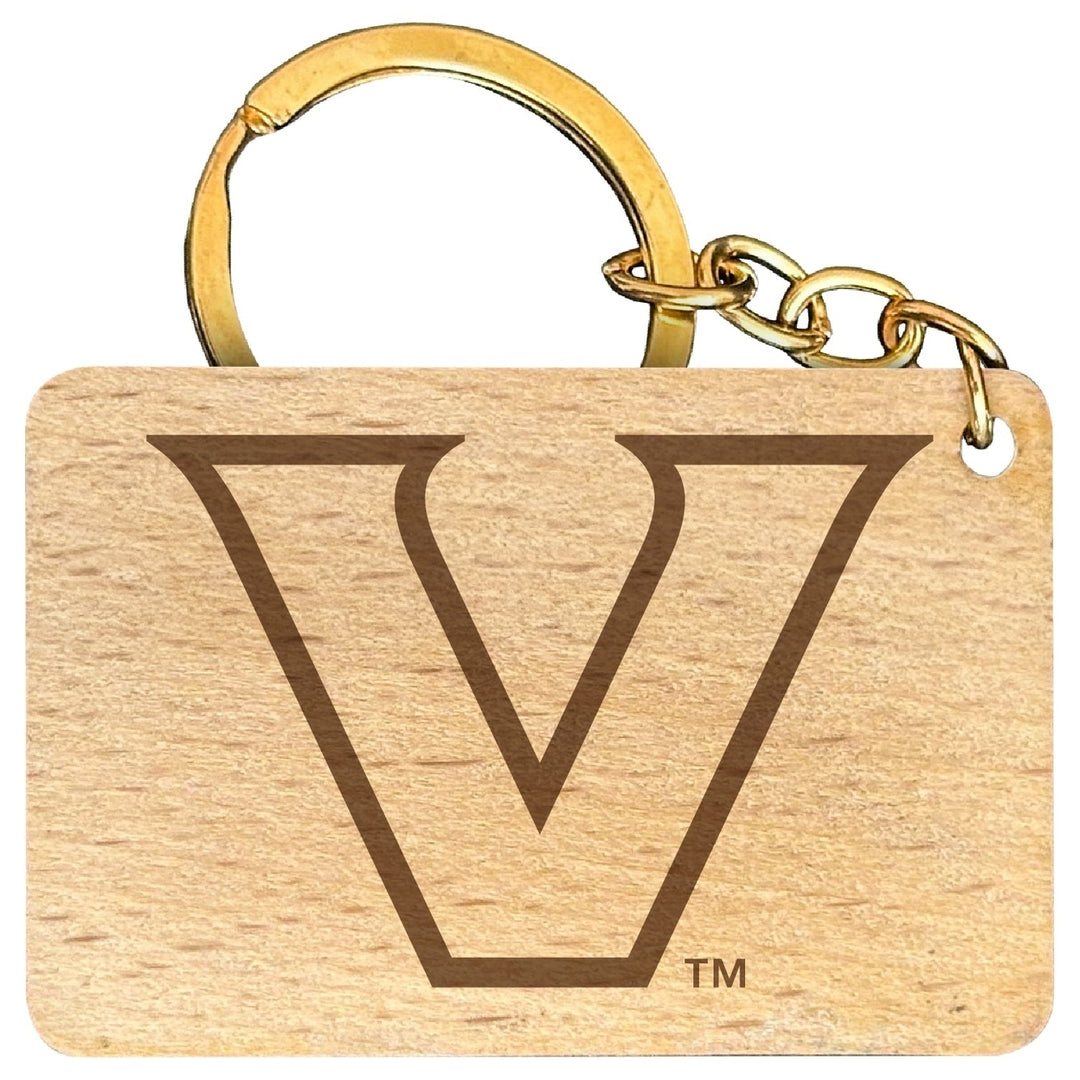 Vanderbilt University Engraved Flat Wood Keychain 1.5" x 2.5" Officially Licensed Collegiate Product Image 1