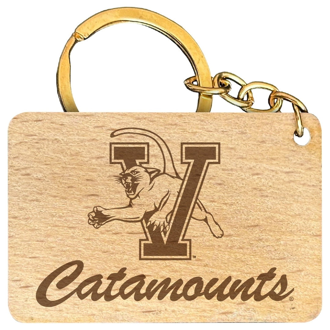 Vermont Catamounts Engraved Flat Wood Keychain 1.5" x 2.5" Officially Licensed Collegiate Product Image 1