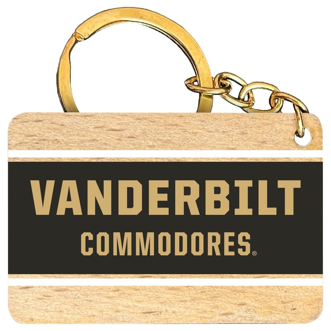 Vanderbilt University Flat Wood Keychain 1.5" x 2.5" Officially Licensed Collegiate Product Image 1