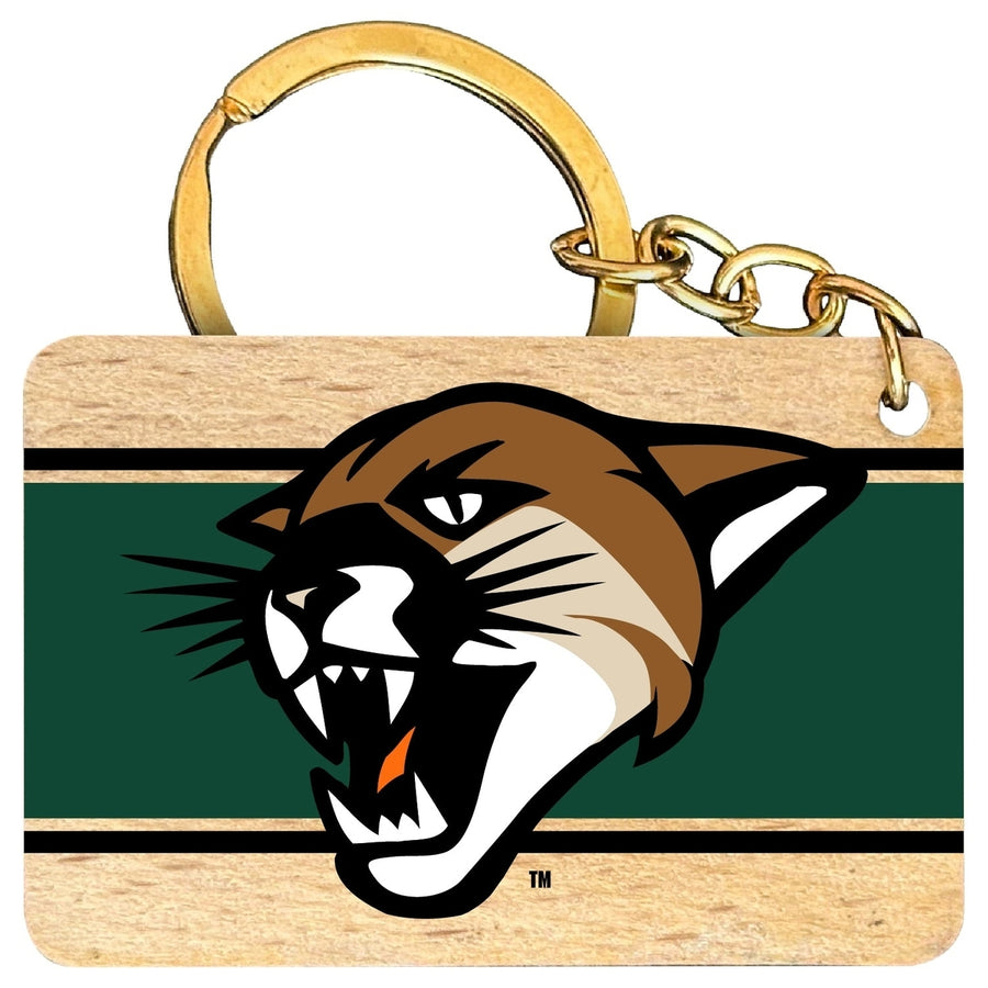 Vermont Catamounts Flat Wood Keychain 1.5" x 2.5" Officially Licensed Collegiate Product Image 1