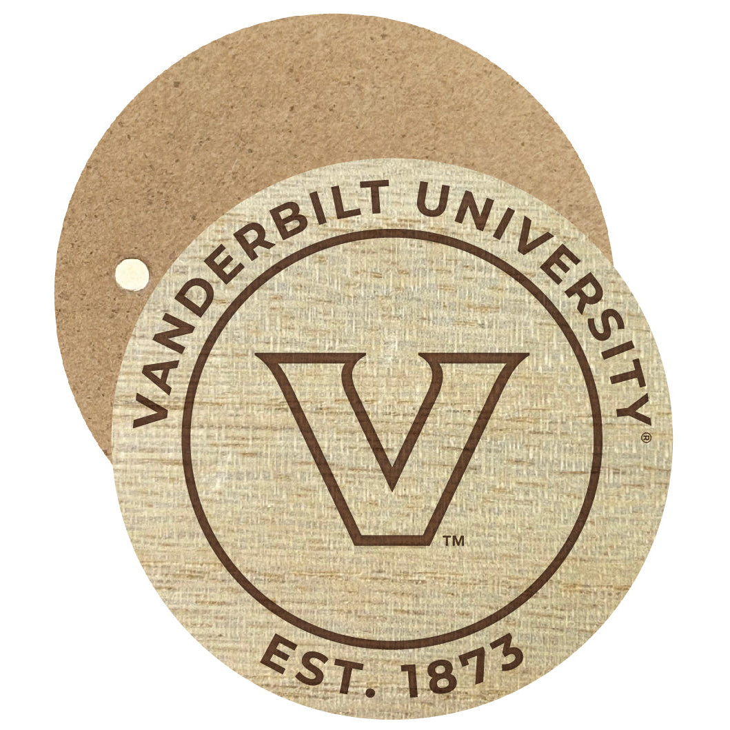 Vanderbilt University Engraved Round Wooden 2.5" Fridge Magnet Officially Licensed Collegiate Product Image 1