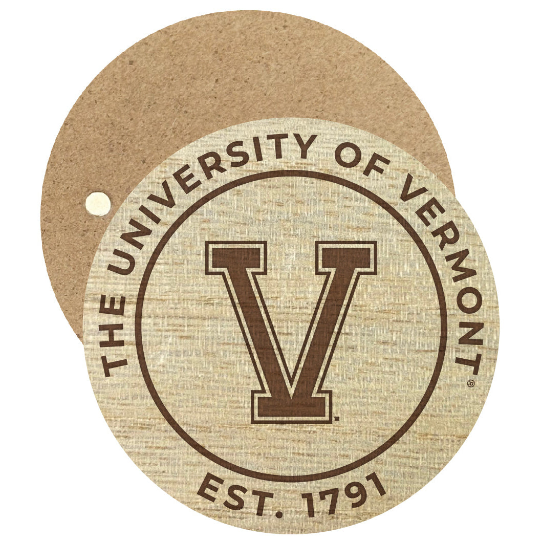 Vermont Catamounts Engraved Round Wooden 2.5" Fridge Magnet Officially Licensed Collegiate Product Image 1