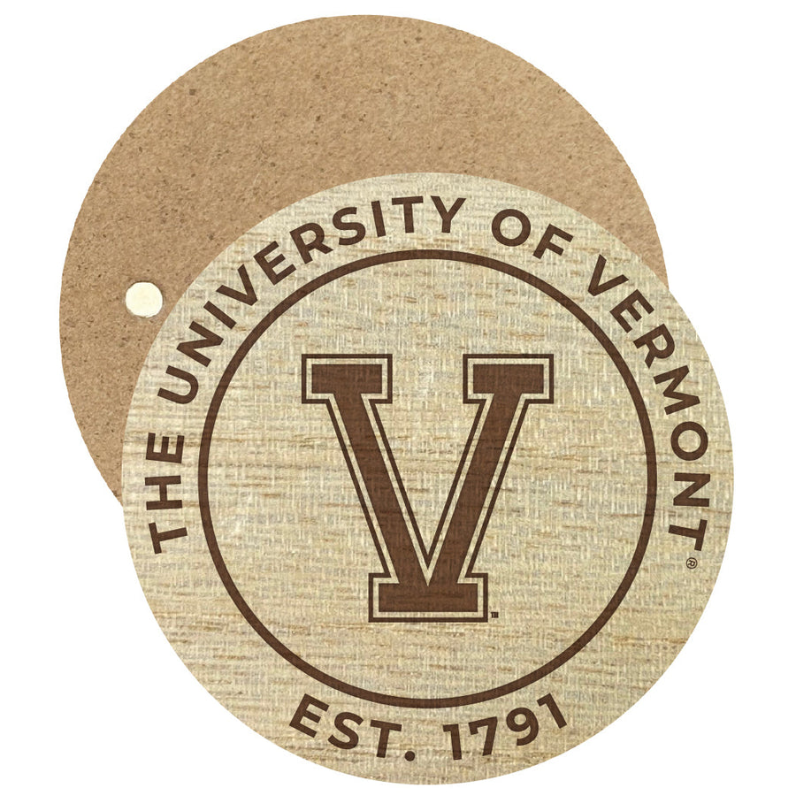 Vermont Catamounts Engraved Round Wooden 2.5" Fridge Magnet Officially Licensed Collegiate Product Image 1