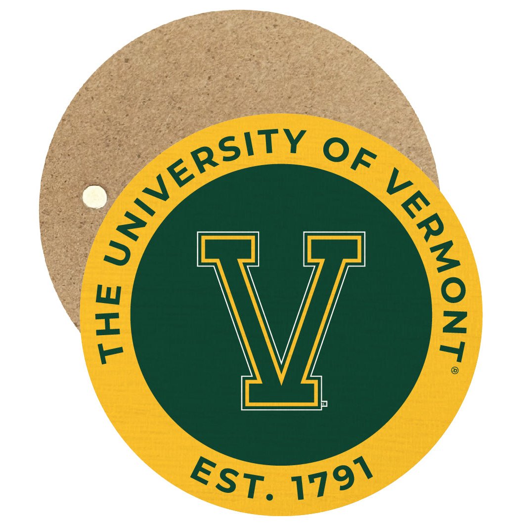 Vermont Catamounts Round Wooden 2.5" Fridge Magnet Officially Licensed Collegiate Product Image 1