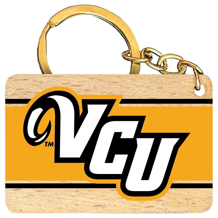 Virginia Commonwealth Flat Wood Keychain 1.5" x 2.5" Officially Licensed Collegiate Product Image 1