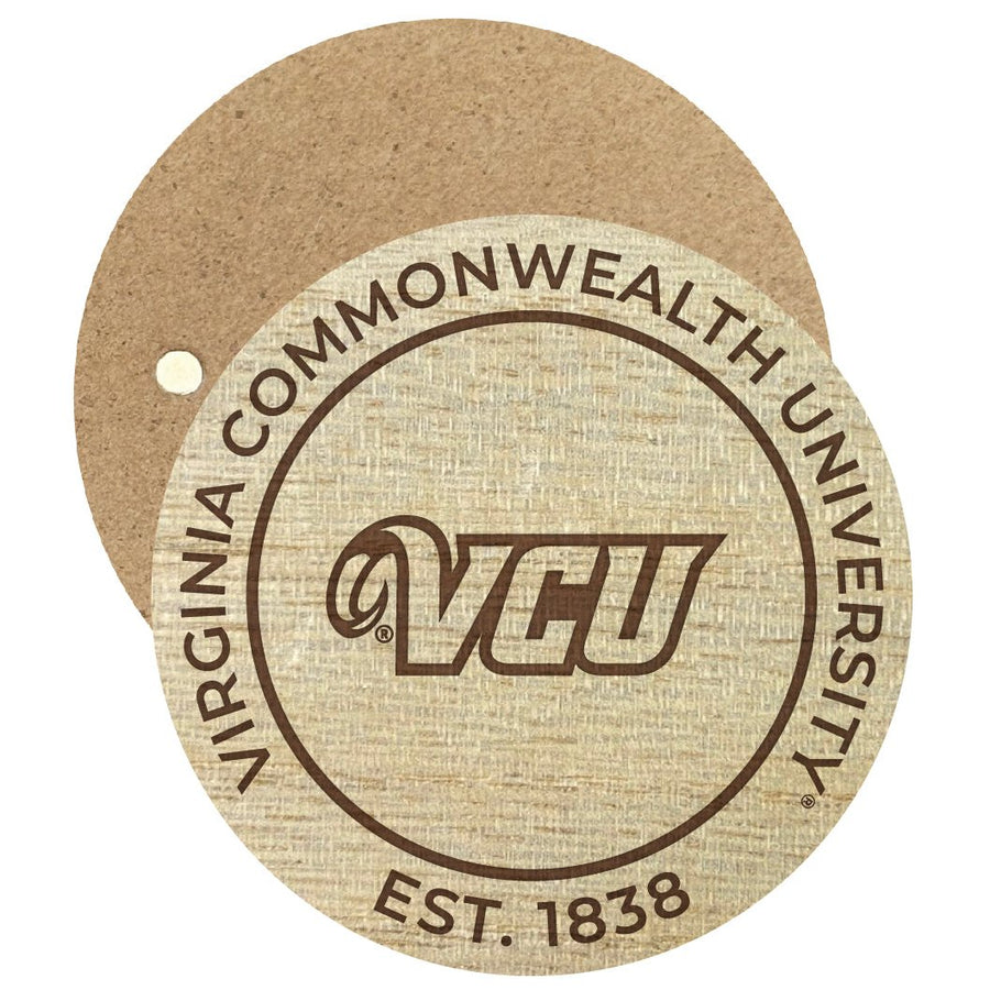 Virginia Commonwealth Engraved Round Wooden 2.5" Fridge Magnet Officially Licensed Collegiate Product Image 1