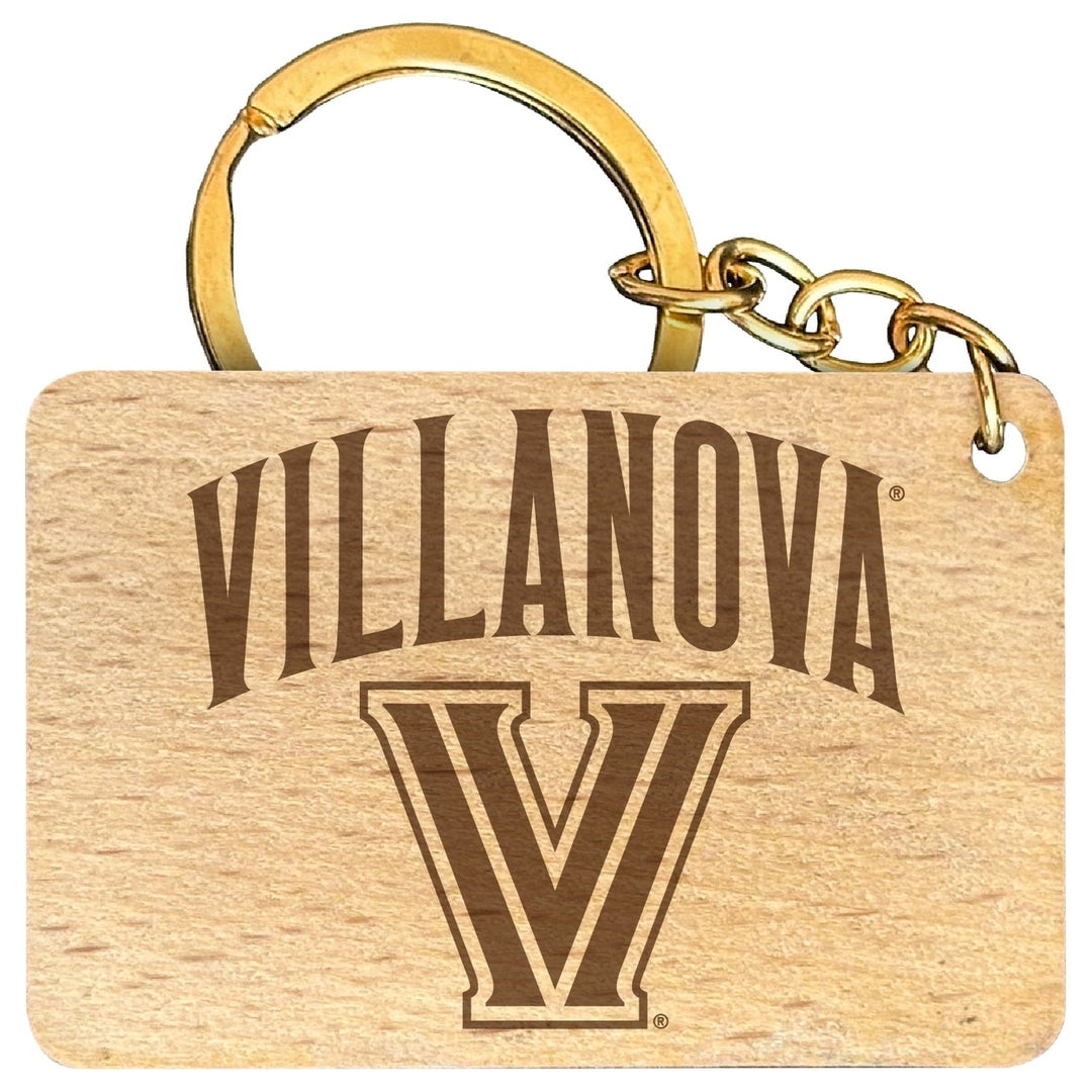 Villanova Wildcats Engraved Flat Wood Keychain 1.5" x 2.5" Officially Licensed Collegiate Product Image 1