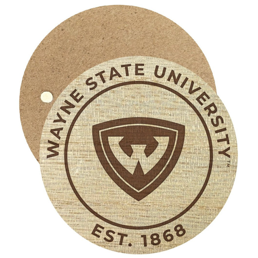 Wayne State Engraved Round Wooden 2.5" Fridge Magnet Officially Licensed Collegiate Product Image 1