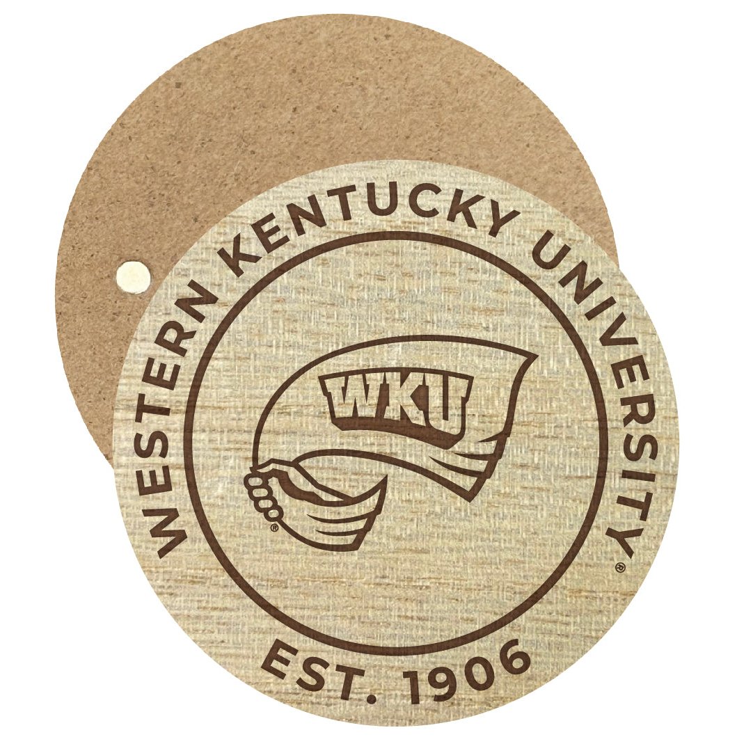 Western Kentucky Hilltoppers Engraved Round Wooden 2.5" Fridge Magnet Officially Licensed Collegiate Product Image 1