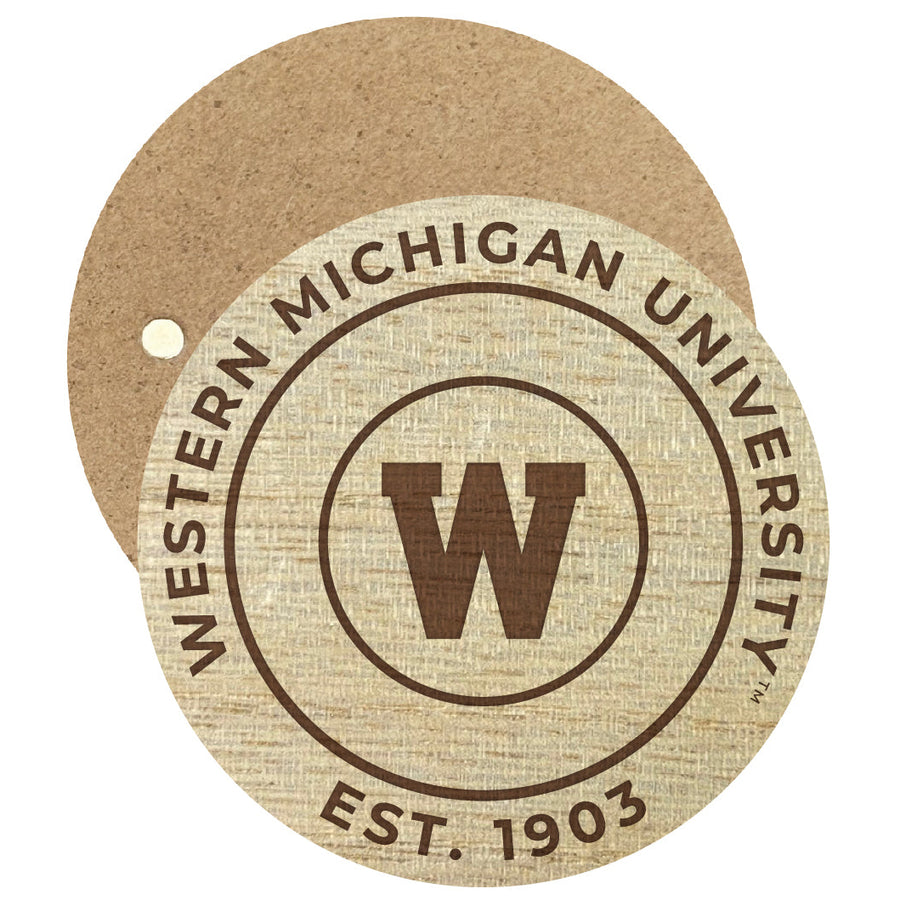 Western Michigan University Engraved Round Wooden 2.5" Fridge Magnet Officially Licensed Collegiate Product Image 1