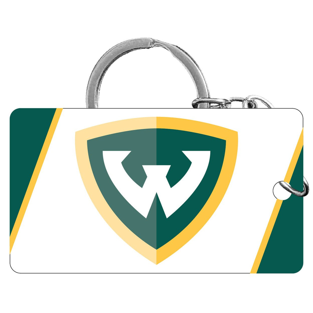 Wayne State Acrylic Keychain 1.5" x 2.75" Officially Licensed Collegiate Product Image 1